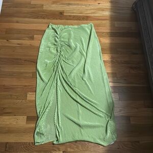 Lime green sinched split shirt